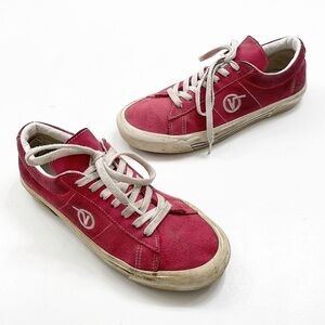 Vans red low top sneakers